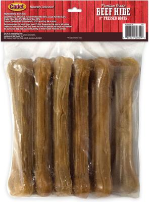 Show full view: Cadet Premium Pressed Beef Hide Beef Flavor Dog Bone, 8-in, 6 count slide 9 of 11