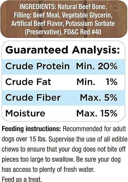 Show full view: Cadet Stuffed Shin Beef Flavor Dog Bone, Small slide 10 of 11
