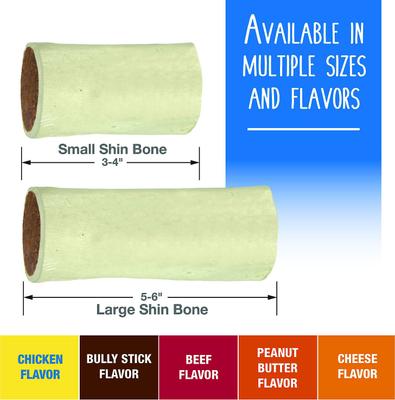 Show full view: Cadet Stuffed Shin Bone Dog Treat, Peanut Butter, 5-in, bundle of 2 slide 6 of 11