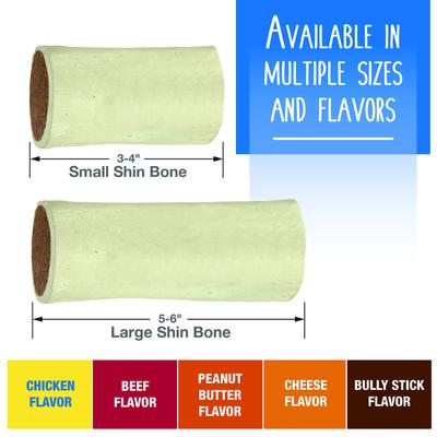 Show full view: Cadet Stuffed Shin Bones Peanut Butter Flavor Dog Bones, Small, 3 count slide 4 of 12