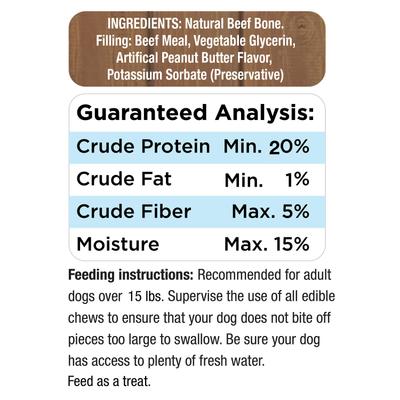 Show full view: Cadet Stuffed Shin Bones Peanut Butter Flavor Dog Bones, Small, 3 count slide 8 of 12