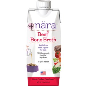 Cafe Nara Beef Broth Grain-Free Dog & Cat Wet Food Topper, 1.1-lb bottle