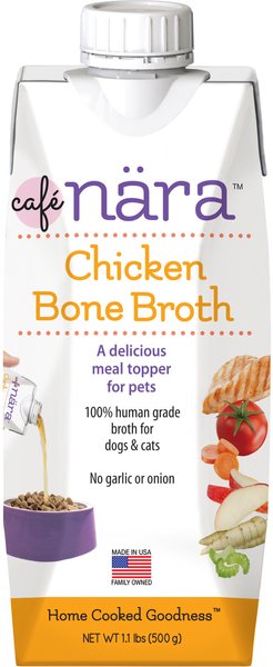 Cafe Nara Chicken Broth Grain-Free Dog & Cat Wet Food Topper, 1.1-lb bottle