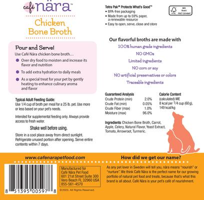 Show full view: Cafe Nara Chicken Broth Grain-Free Dog & Cat Wet Food Topper, 1.1-lb bottle slide 3 of 5