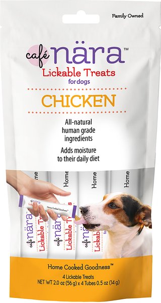 Cafe Nara Chicken Flavored Lickable Dog Treats, 2-oz bag, 4 count