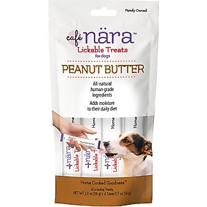 Cafe Nara Peanut Butter Flavored Lickable Dog Treats, 2-oz bag, 4 count