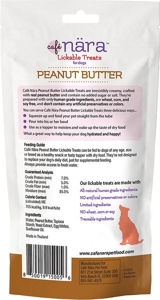 Cafe Nara Peanut Butter Flavored Lickable Dog Treats, 2-oz bag, 4 count