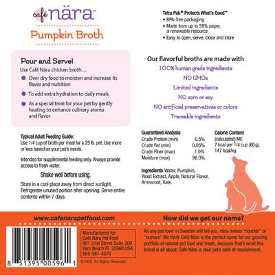 Show full view: Cafe Nara Pumpkin Broth Grain-Free Dog & Cat Wet Food Topper, 1.1-lb bottle slide 3 of 6