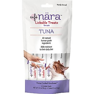 Cafe Nara Tuna Flavored Lickable Cat Treats, 2-oz bag, 4 count
