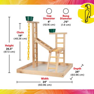 Show full view: Caitec Playland with Cups Bird Perch, 24-in slide 4 of 8