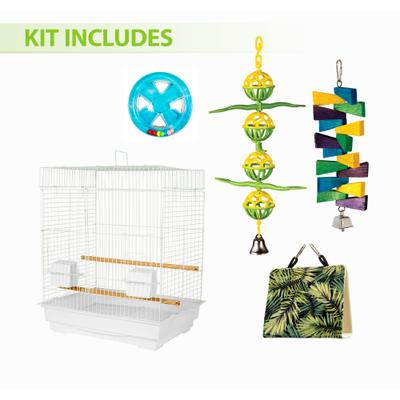 Show full view: Caitec 450S Fun Kit Bird Cage, White slide 3 of 6