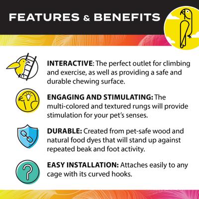 Show full view: Caitec Cockatiel Ladder, 12-in slide 5 of 10