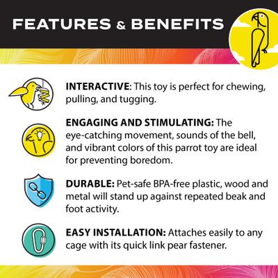 Show full view: Caitec Featherland Paradise Arachnid Bird Toy, Medium slide 5 of 9