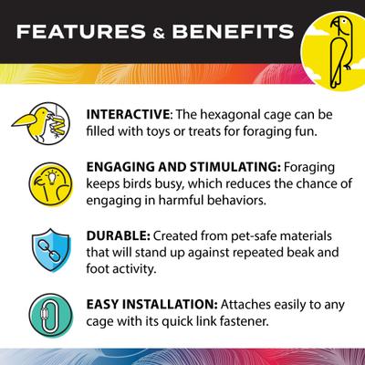 Show full view: Caitec Featherland Paradise Baffle Cage Bird Toy slide 5 of 9