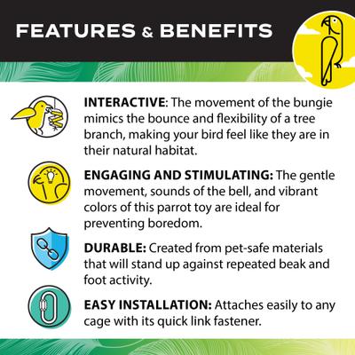 Show full view: Caitec Featherland Paradise Cotton Bungie Bird Toy, 1/2 x 52-in slide 5 of 9