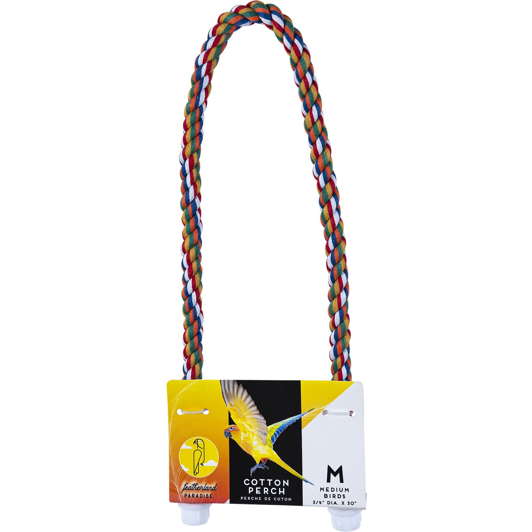 Caitec Featherland Paradise Cotton Perch Bird Toy, 0.75 x 30-in