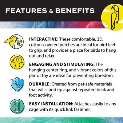 Show full view: Caitec Featherland Paradise Cotton Pyramid Swing Bird Toy, Large slide 5 of 10