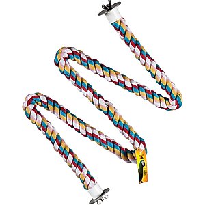 Caitec Featherland Paradise Cotton Zig Zag Perch Bird Toy, 1 1/4 x 64-in