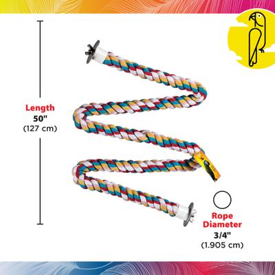 Show full view: Caitec Featherland Paradise Cotton Zig Zag Perch Bird Toy, 3/4 x 50-in slide 3 of 10