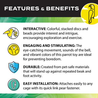 Show full view: Caitec Featherland Paradise Disco Bird Toy, Small slide 5 of 9