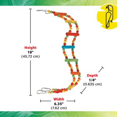 Show full view: Caitec Featherland Paradise Flex Ladder Bird Toy, X-Small slide 3 of 9