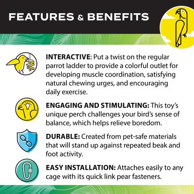 Show full view: Caitec Featherland Paradise Flex Ladder Bird Toy, X-Small slide 5 of 9