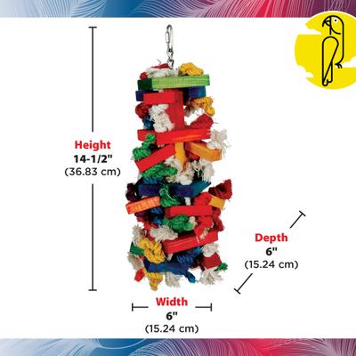 Show full view: Caitec Featherland Paradise Knots N Blocks Bird Toy slide 3 of 10