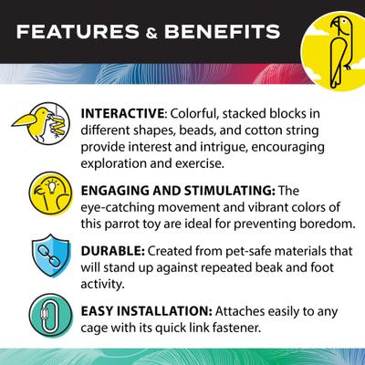 Show full view: Caitec Featherland Paradise Loaded Dice Bird Toy slide 5 of 9