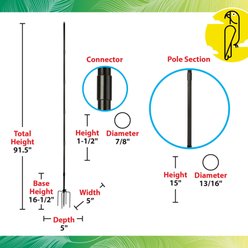 Caitec Featherland Paradise Mounting Pole with Spikes Bird Feeder slide 2 of 6