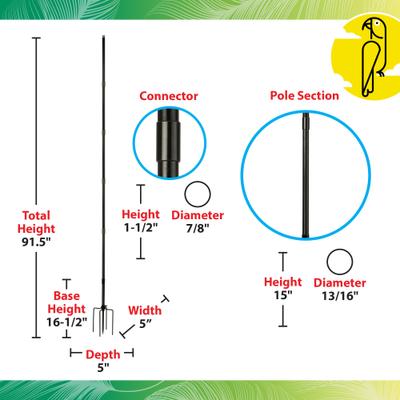 Show full view: Caitec Featherland Paradise Mounting Pole with Spikes Bird Feeder slide 4 of 7