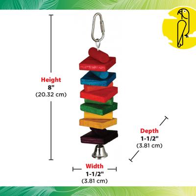 Show full view: Caitec Featherland Paradise Rainbow Stack Bird Toy, Small slide 3 of 10