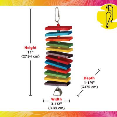 Show full view: Caitec Featherland Paradise Rainbow Stack Bird Toy slide 3 of 9