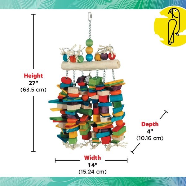 Caitec Featherland Paradise Rawhide Log Bird Toy