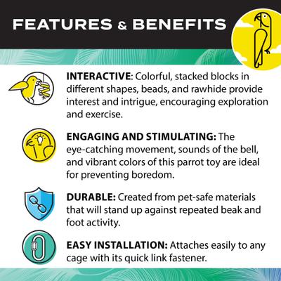 Show full view: Caitec Featherland Paradise Rawhide Log Bird Toy, Large slide 5 of 9