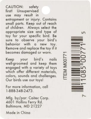 Show full view: Caitec Featherland Paradise Spin & Chew Bird Toy slide 3 of 6