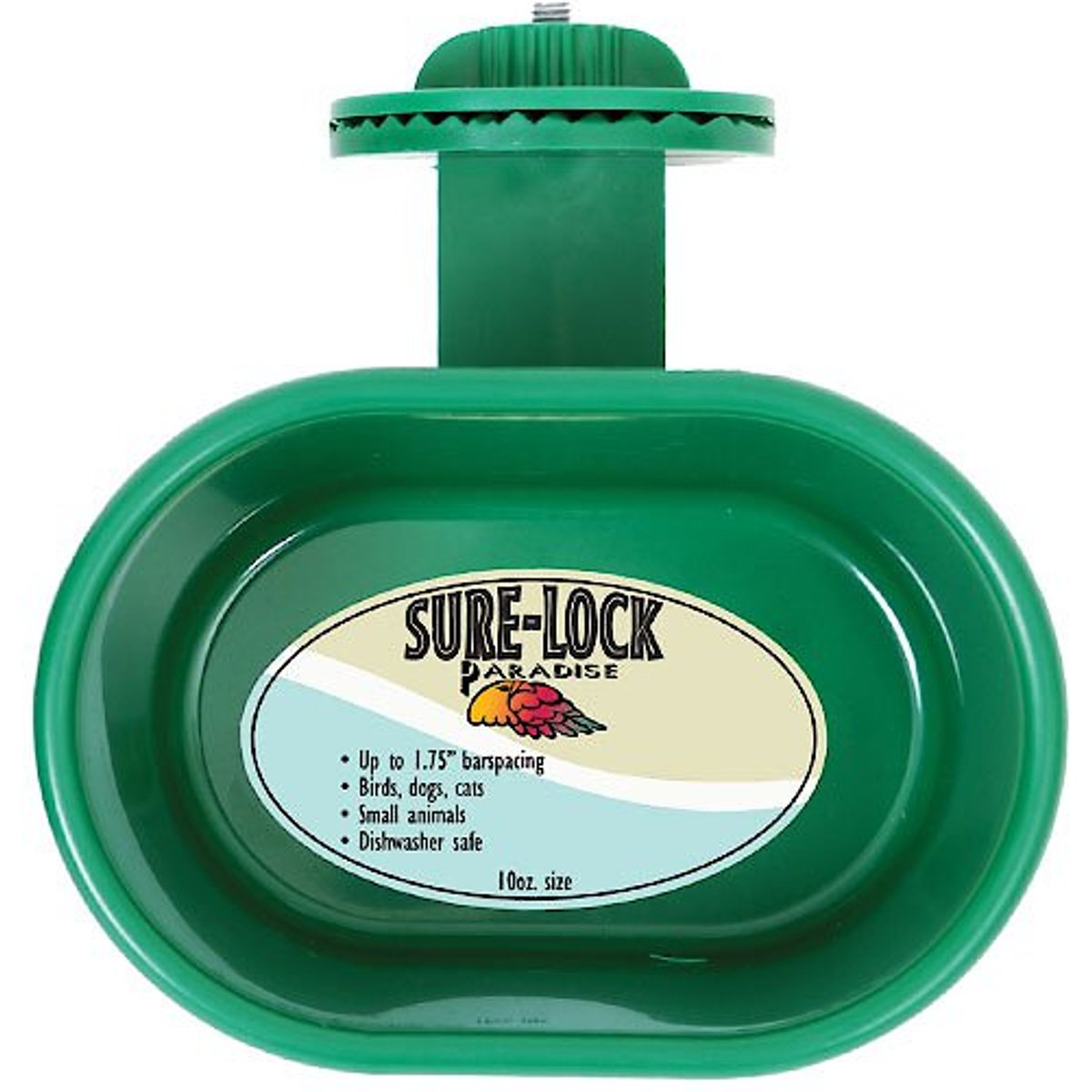 Caitec Featherland Paradise Sure-Lock Cup Bird Cage Feeder, 10-oz