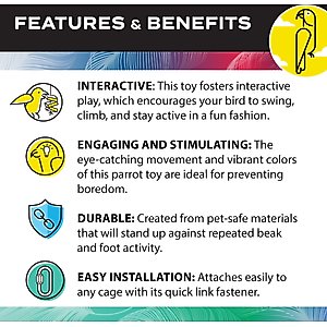 Caitec Featherland Paradise Tinker Round Bird Toy