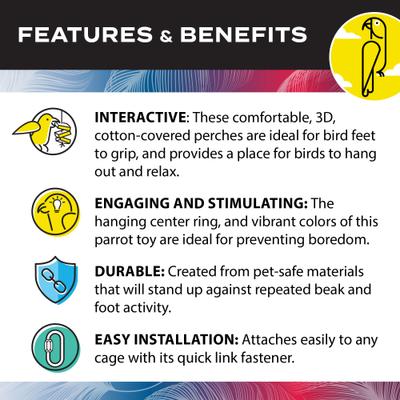 Show full view: Caitec Featherland Paradise Triangle Cotton Swing Bird Toy, Large slide 5 of 10