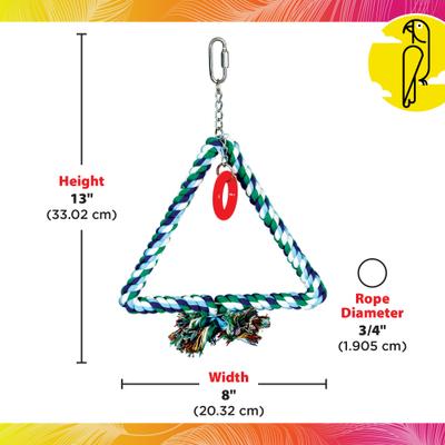 Show full view: Caitec Featherland Paradise Triangle Cotton Swing Bird Toy, Medium slide 3 of 10