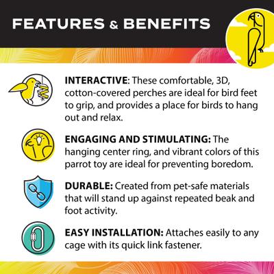 Show full view: Caitec Featherland Paradise Triangle Cotton Swing Bird Toy, Medium slide 5 of 10