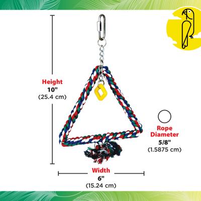 Show full view: Caitec Featherland Paradise Triangle Cotton Swing Bird Toy, Small slide 3 of 10