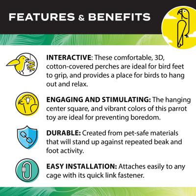 Show full view: Caitec Featherland Paradise Triangle Cotton Swing Bird Toy, Small slide 5 of 10