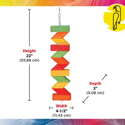 Show full view: Caitec Featherland Paradise Zig Zag Chew Bird Toy, Large slide 3 of 10