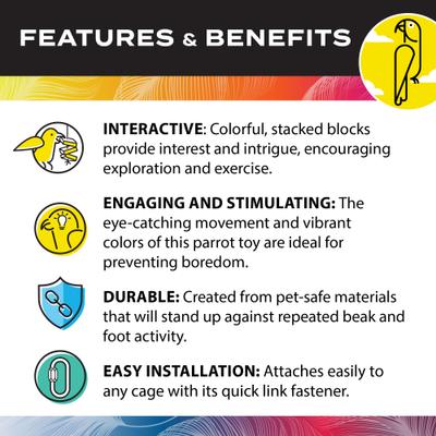 Show full view: Caitec Featherland Paradise Zig Zag Chew Bird Toy, Large slide 5 of 10