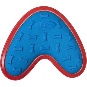 All Kind Toss & Play No Squeak Boomerang Dog Toy, Blue Body/Orange Trim