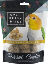 Caitec Oven Fresh Bites Peanut Butter Cookies Parrot Treats, 4-oz bag