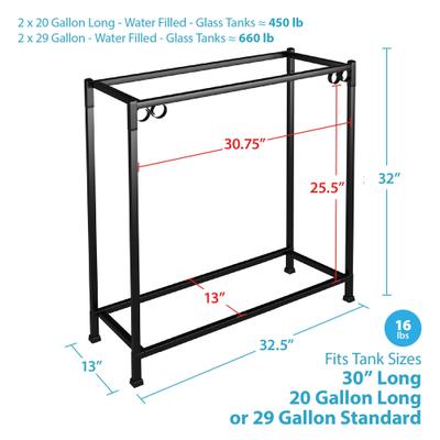 Show full view: Caitec Tank Fish Stand, Black, 20-gal slide 3 of 6