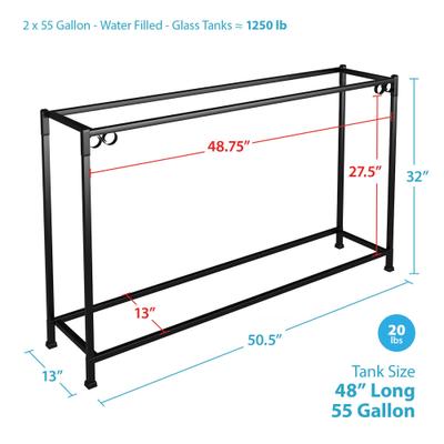 Show full view: Caitec Tank Fish Stand, Black, 55-gal, 1 slide 3 of 6