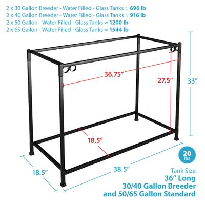 Show full view: Caitec Tank Fish Stand, Black, 65-gal, 1 slide 3 of 6