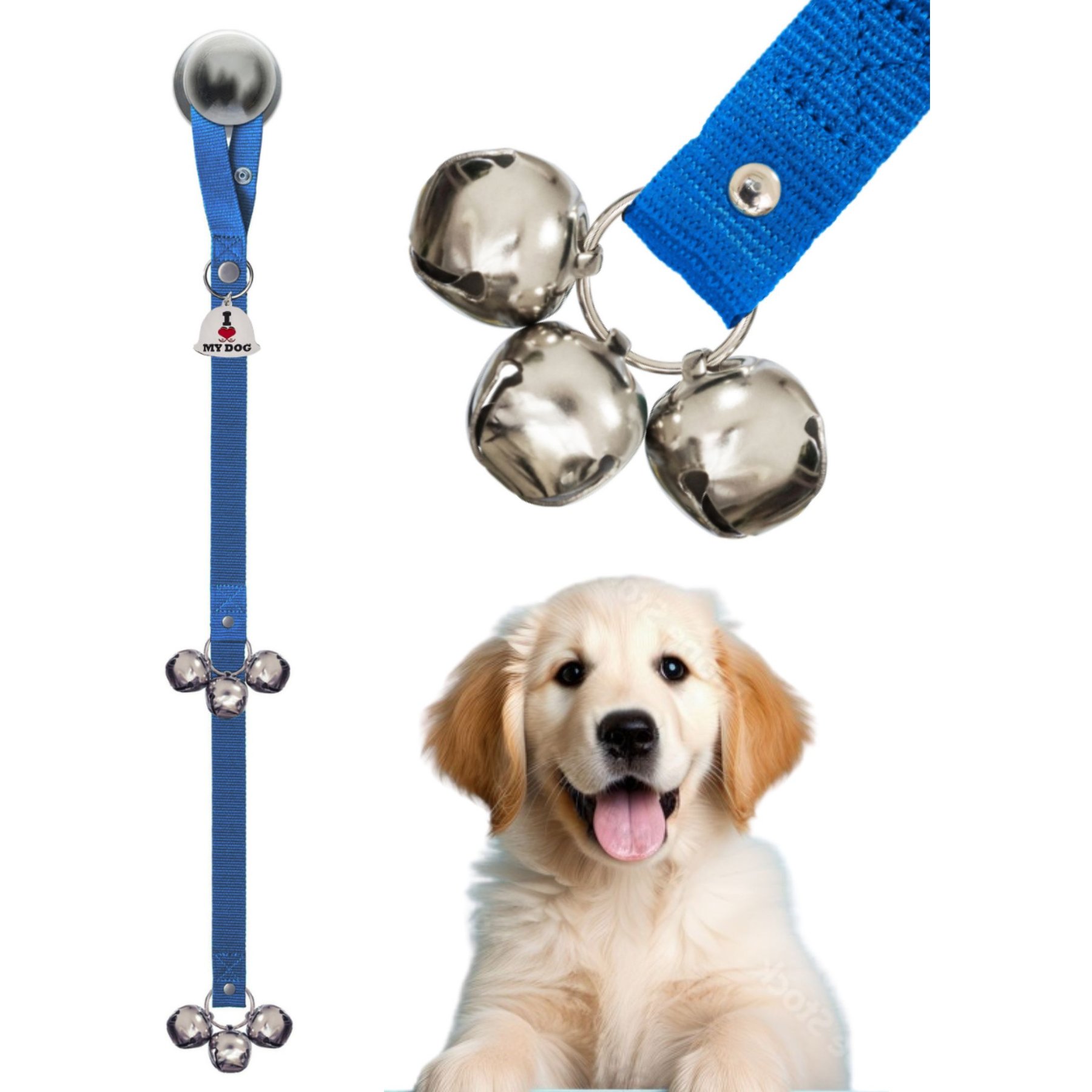 Caldwell's Pet Supply Co. Potty Bells Original Dog Doorbell, Blue
